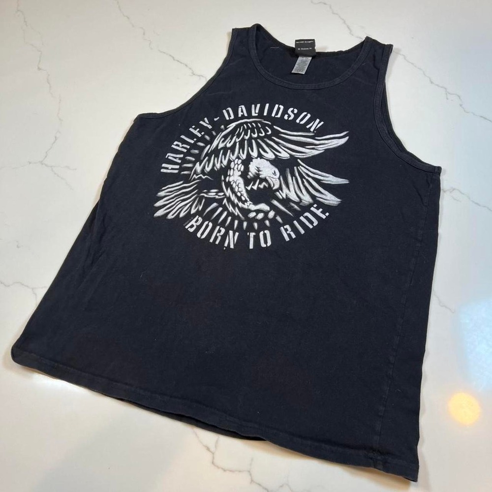 Vintage Harley Davidson eagle graphic tank top tee shirt summer essential